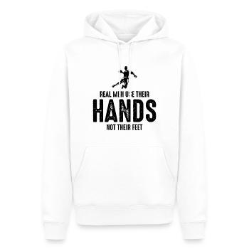 Handball Joueur Sport Équipe Handballeur - Sweat à capuche Premium bio Homme - blanc - Devant - Nico (187cm)