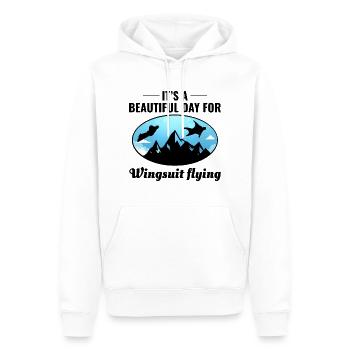 Wingsuit fliegen Base Jumping Fallschirmspringen Wingsuiting - Männer Premium Bio Hoodie - Weiß - Vorne - Nico (187cm)