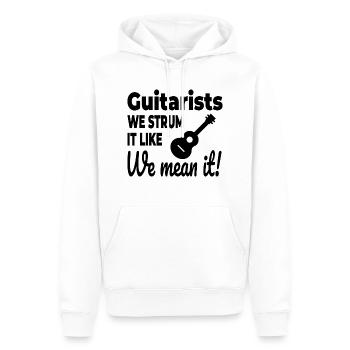 Strumming with Passion: Gitarristen feiern - Männer Premium Bio Hoodie - Weiß - Vorne - Nico (187cm)