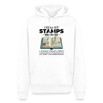 Briefmarkensammler Sammler Philatelist Philatelie - Männer Premium Bio Hoodie - Weiß - Vorne - Nico (187cm)
