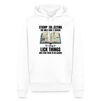 Briefmarkensammler Sammler Philatelist - Männer Premium Bio Hoodie - Weiß - Vorne - Nico (187cm)