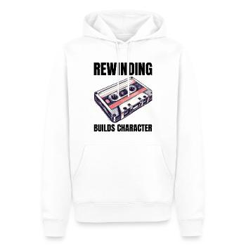 Art de la cassette Vintage : rembobinage de la nostalgie des années 80 - Sweat à capuche Premium bio Homme - blanc - Devant - Nico (187cm)