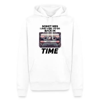 Cassette vintage des années 80 : Voyage dans le temps avec style - Sweat à capuche Premium bio Homme - blanc - Devant - Nico (187cm)