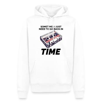 Cassette vintage des années 80 : Voyage dans le temps avec style - Sweat à capuche Premium bio Homme - blanc - Devant - Nico (187cm)