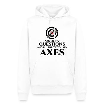 Hache de lancer hache lanceur bûcheron Vintage drôle - Sweat à capuche Premium bio Homme - blanc - Devant - Nico (187cm)
