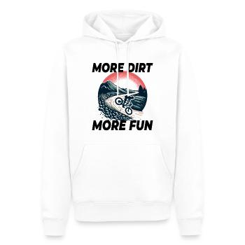 Vintage-Gravel-Fahren, mehr Dreck, mehr Spaß Abenteuer - Männer Premium Bio Hoodie - Weiß - Vorne - Nico (187cm)