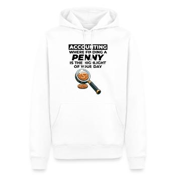 Comptable Comptabilité Tenue de livres Finance Drôle - Sweat à capuche Premium bio Homme - blanc - Devant - Nico (187cm)