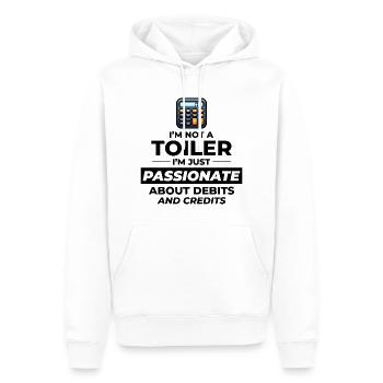Leidenschaftlicher Buchhalter belastet Gutschriften Lustiger Humor - Männer Premium Bio Hoodie - Weiß - Vorne - Nico (187cm)