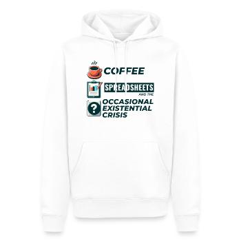 Comptable Tenue de livres Café Feuilles de calcul Drôle - Sweat à capuche Premium bio Homme - blanc - Devant - Nico (187cm)