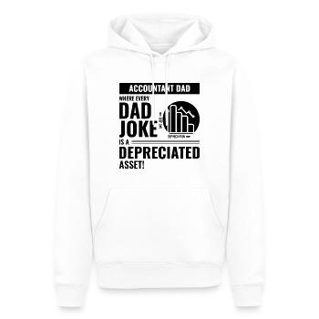 Comptable Papa Blague Actif Amorti Fête des Pères - Sweat à capuche Premium bio Homme - blanc - Devant - Nico (187cm)