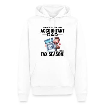 Comptable Papa Comptabilité Finance Financier Drôle - Sweat à capuche Premium bio Homme - blanc - Devant - Nico (187cm)
