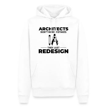 Architecte : Redessiner au lieu d’erreurs ! - Sweat à capuche Premium bio Homme - blanc - Devant - Nico (187cm)