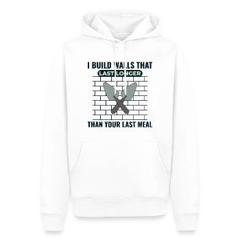Bricklayer Masonry Construction Job Wall Builder - Men’s Premium Organic Hoodie - white - Front - Nico (187cm)