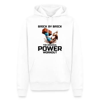 Bricklayer Bricklaying Humor Power Workout Funny - Men’s Premium Organic Hoodie - white - Front - Nico (187cm)
