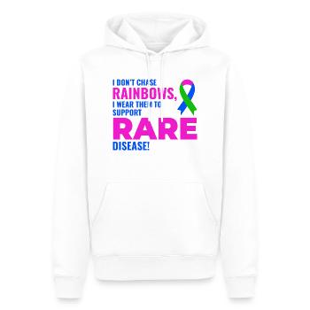 Rainbow Support for Rare Diseases Raise Awareness - Men’s Premium Organic Hoodie - white - Front - Nico (187cm)