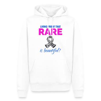 Sensibilisation aux maladies rares Rare is Beautiful - Sweat à capuche Premium bio Homme - blanc - Devant - Nico (187cm)