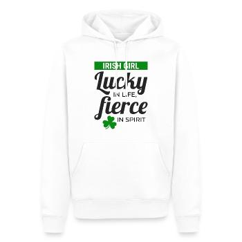 Irish Girl: Glücklicher und heftiger Humor - Männer Premium Bio Hoodie - Weiß - Vorne - Nico (187cm)