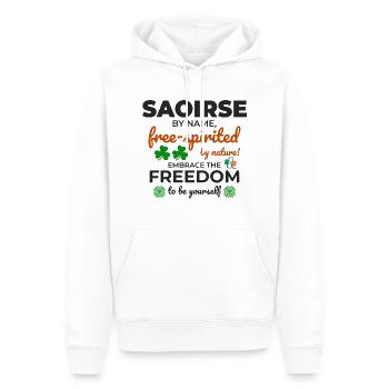 Lustiger irischer Mädchenname: Saoirse - - Männer Premium Bio Hoodie - Weiß - Vorne - Nico (187cm)