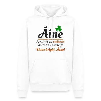 Lustiger irischer Mädchenname: Áine - Strahlender Name - Männer Premium Bio Hoodie - Weiß - Vorne - Nico (187cm)