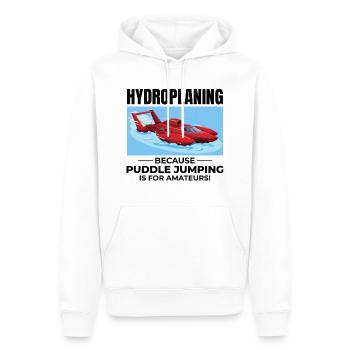 Wasserflugzeug Boot Rennen Humor Pfütze Springen Lustig - Männer Premium Bio Hoodie - Weiß - Vorne - Nico (187cm)