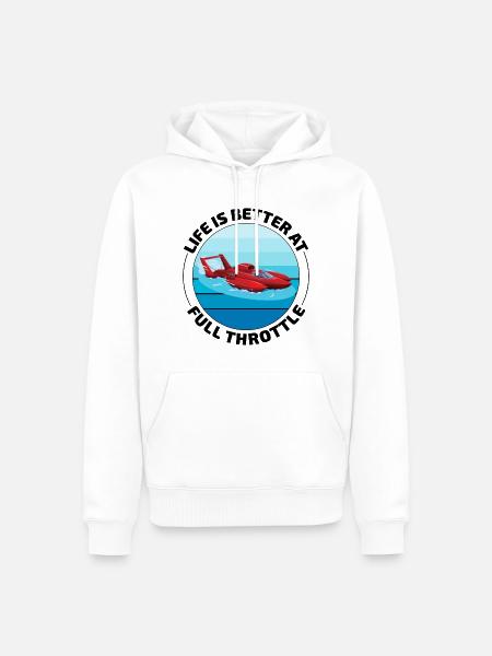 Vollgasspaß: Wasserflugzeugrennen lachen - Männer Premium Bio Hoodie - Weiß