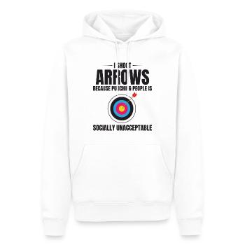 Tir à l’arc Cibles Archer Bullseye Tir Sport - Sweat à capuche Premium bio Homme - blanc - Devant - Nico (187cm)