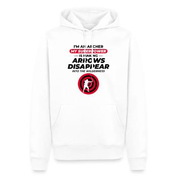 Tir à l’arc Cibles Archer Bullseye Tir Sport - Sweat à capuche Premium bio Homme - blanc - Devant - Nico (187cm)