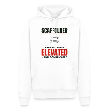 Plate-forme d’échafaudage d’échafaudage de constructeur d’échafaudages - Sweat à capuche Premium bio Homme - blanc - Devant - Nico (187cm)