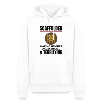 Plate-forme d’échafaudage d’échafaudage de constructeur d’échafaudages - Sweat à capuche Premium bio Homme - blanc - Devant - Nico (187cm)