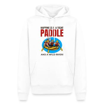 Rafting Team Floß Wildwasser Rafter Paddel Lustig - Männer Premium Bio Hoodie - Weiß - Vorne - Nico (187cm)