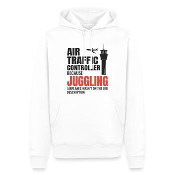 Fluglotse ATC Aviation Humor Flugzeug - Männer Premium Bio Hoodie - Weiß - Vorne - Nico (187cm)