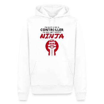 Contrôleur aérien Ninja ATC Aviation Humour - Sweat à capuche Premium bio Homme - blanc - Devant - Nico (187cm)