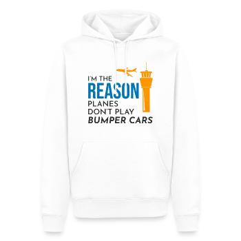 Fluglotse ATC Aviation Humor Flugzeug - Männer Premium Bio Hoodie - Weiß - Vorne - Nico (187cm)