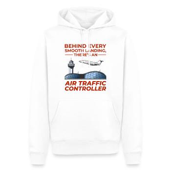 Fluglotse ATC Aviation Humor Flugzeug - Männer Premium Bio Hoodie - Weiß - Vorne - Nico (187cm)