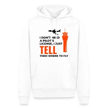 Fluglotse ATC Aviation Humor Flugzeug - Männer Premium Bio Hoodie - Weiß - Vorne - Nico (187cm)