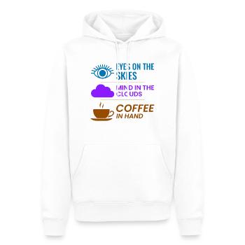 Contrôleur de la circulation aérienne Café ATC Aviation Humour - Sweat à capuche Premium bio Homme - blanc - Devant - Nico (187cm)