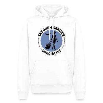 Hôtesse de l’air Hôtesse de l’air - Sweat à capuche Premium bio Homme - blanc - Devant - Nico (187cm)