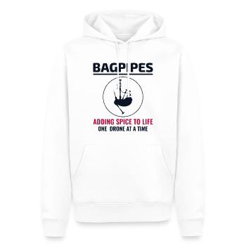 Dudelsackspieler Instrument Schottisch Schottland Musik - Männer Premium Bio Hoodie - Weiß - Vorne - Nico (187cm)