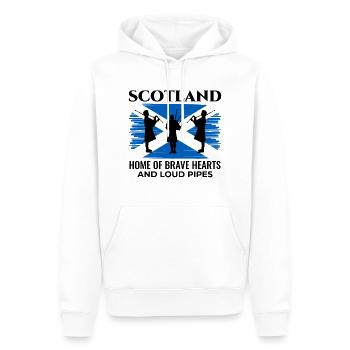 Bagpipe Player Instrument Scottish Scotland Flag - Men’s Premium Organic Hoodie - white - Front - Nico (187cm)