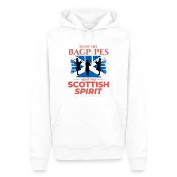 Bagpipe Player Instrument Scottish Scotland Flag - Men’s Premium Organic Hoodie - white - Front - Nico (187cm)