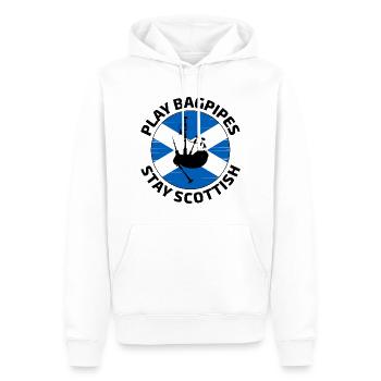 Bagpipe Player Instrument Scottish Scotland Flag - Men’s Premium Organic Hoodie - white - Front - Nico (187cm)