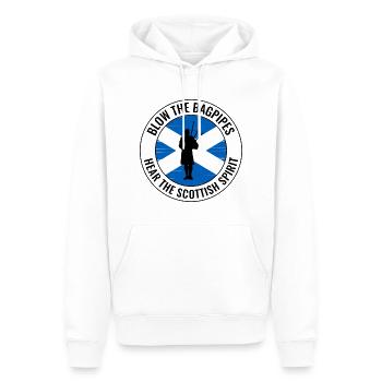 Instrument de joueur de cornemuse Musique écossaise - Sweat à capuche Premium bio Homme - blanc - Devant - Nico (187cm)