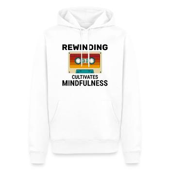 Kassette Tape Zurückspulen 80er Nostalgie Retro 1980er Jahre - Männer Premium Bio Hoodie - Weiß - Vorne - Nico (187cm)