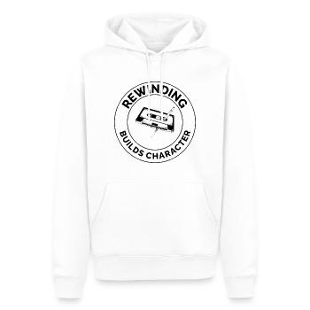 Kassette Tape Zurückspulen 80er Nostalgie Retro 1980er Jahre - Männer Premium Bio Hoodie - Weiß - Vorne - Nico (187cm)