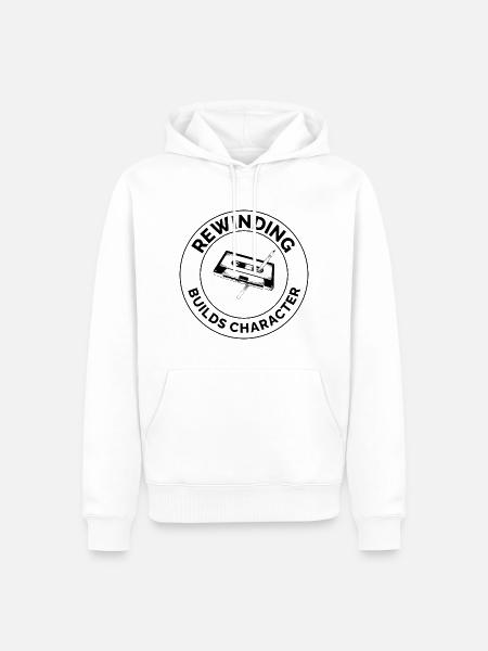 Kassette Tape Zurückspulen 80er Nostalgie Retro 1980er Jahre - Männer Premium Bio Hoodie - Weiß