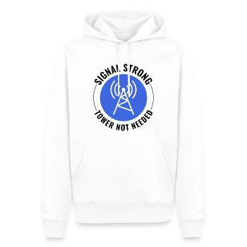 Opérateur radio amateur Fréquence des ondes radio - Sweat à capuche Premium bio Homme - blanc - Devant - Nico (187cm)