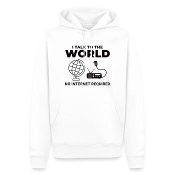 Opérateur radio amateur Fréquence des ondes radio - Sweat à capuche Premium bio Homme - blanc - Devant - Nico (187cm)