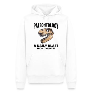 Chasse aux fossiles Paléontologie Dinosaure Préhistorique - Sweat à capuche Premium bio Homme - blanc - Devant - Nico (187cm)