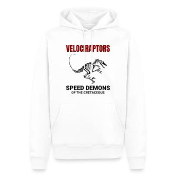 Vélociraptor dinosaure Dino chasse aux fossiles - Sweat à capuche Premium bio Homme - blanc - Devant - Nico (187cm)