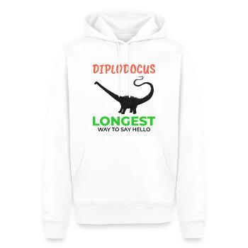 Diplodocus Dinosaure Chasse aux fossiles Paléontologie - Sweat à capuche Premium bio Homme - blanc - Devant - Nico (187cm)